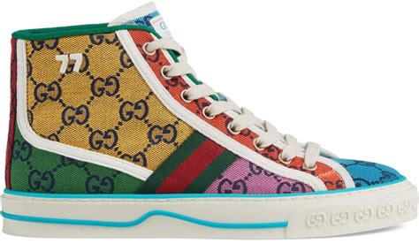 women's gucci tennis 1977 gg multicolor high-top